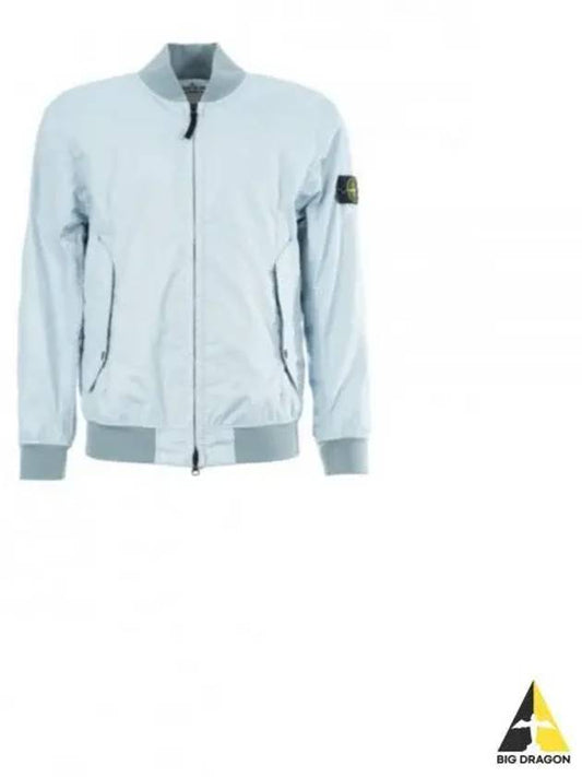 Men's Wappen Patch Zip-Up Bomber Jacket Sky Blue - STONE ISLAND - BALAAN 2