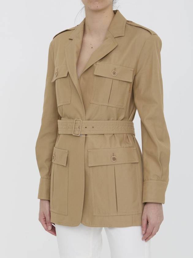 Pacos Belted Long Sleeved Jacket Beige - MAX MARA - BALAAN 3