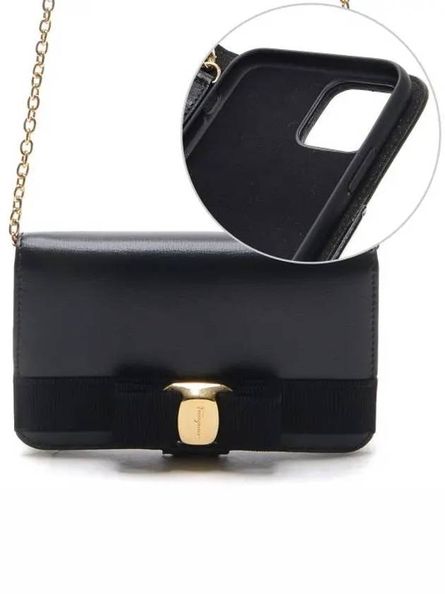 Vara Bow IPhone Leather Phone Case Black - SALVATORE FERRAGAMO - BALAAN 2