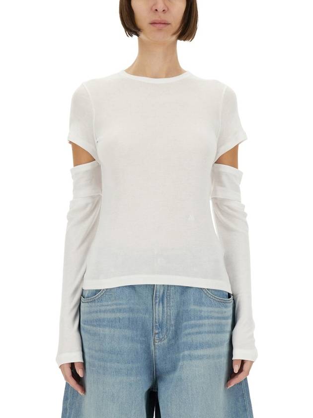 "SLASHED SHRUNKEN" T-SHIRT - HELMUT LANG - BALAAN 1