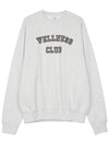 Wellness Club Flock Crew Neck Cotton Sweatshirt Light Grey - SPORTY & RICH - BALAAN 2