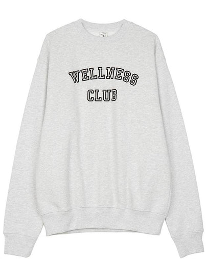 Wellness Club Flock Crew Neck Cotton Sweatshirt Light Grey - SPORTY & RICH - BALAAN 2