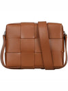 Cassette Intrecciato Leather Cross Bag Brown - BOTTEGA VENETA - BALAAN 3