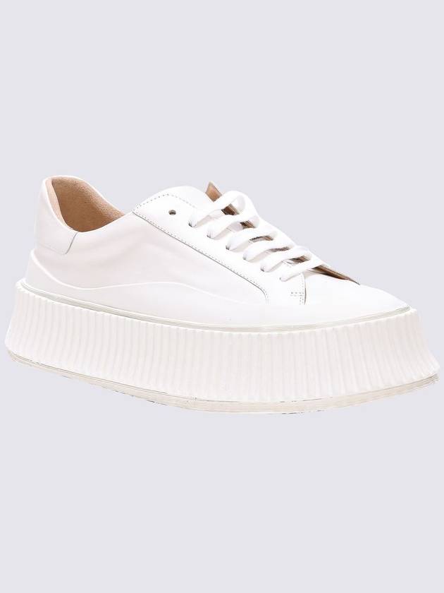 Leather Low Top Sneakers White - JIL SANDER - BALAAN 6