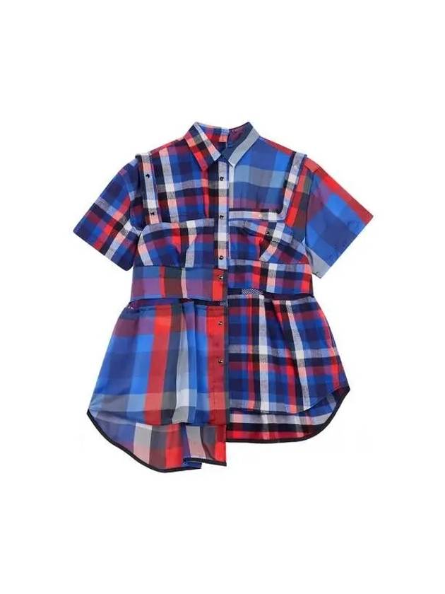 Check pattern flannel shirt blue 270464 - SACAI - BALAAN 1