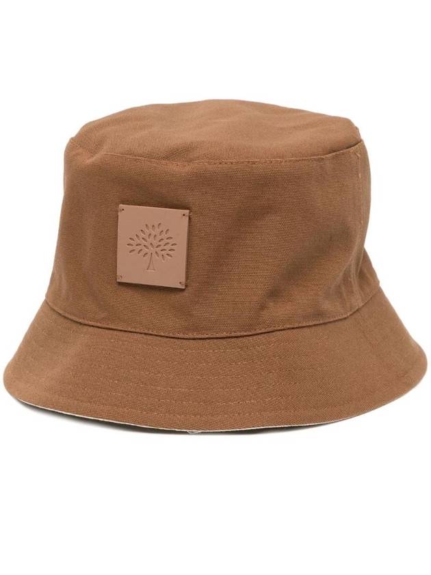 Logo Patch Cotton Bucket Hat Brown - MULBERRY - BALAAN 1