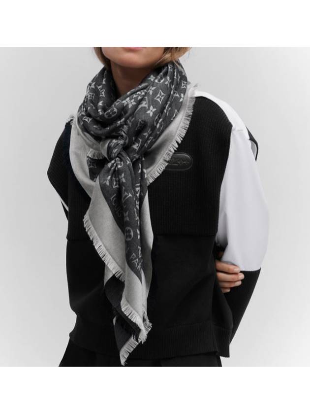 Monogram Denim Scarf Black - LOUIS VUITTON - BALAAN 5