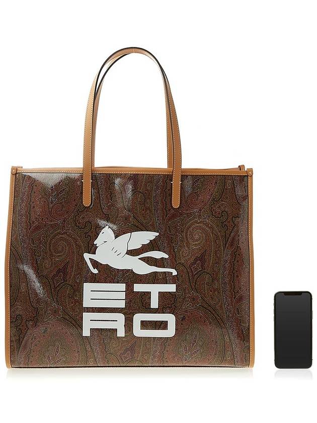 Paisley Print Logo Tote Bag Brown - ETRO - BALAAN 7