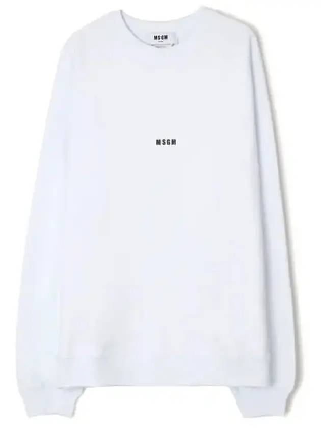 Micro Logo Print Cotton Sweatshirt White - MSGM - BALAAN 2