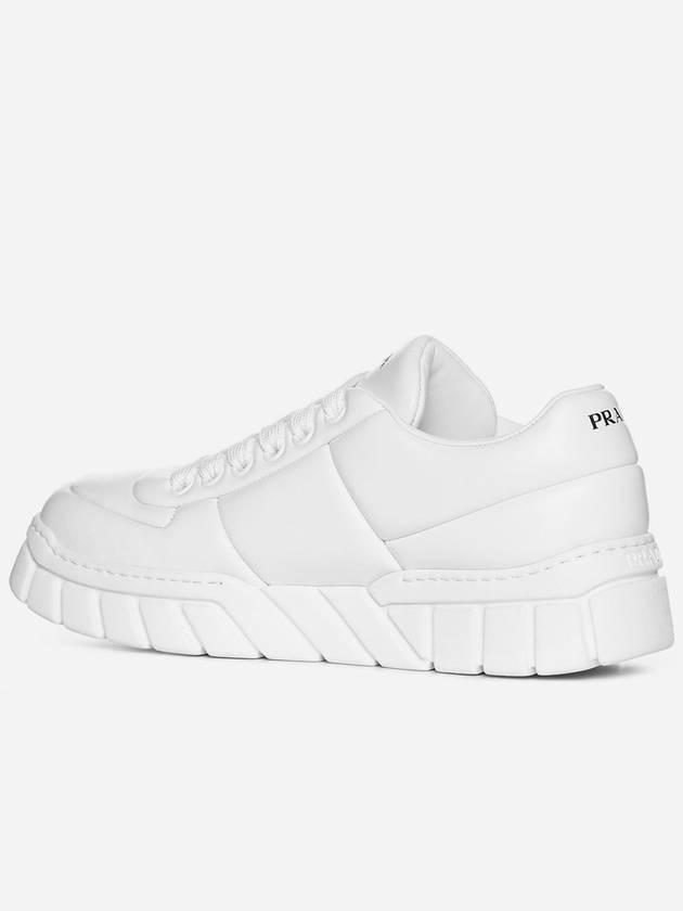 Padded Nappa Leather Low Top Sneakers White - PRADA - BALAAN 5