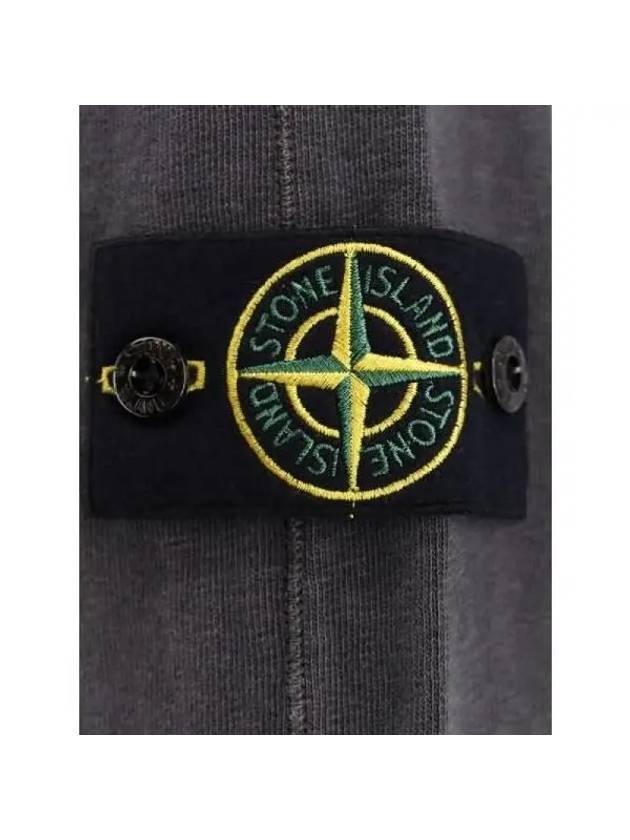 Men's Garment Dyed Malfile Zip Up Hoodie Grey - STONE ISLAND - BALAAN 5