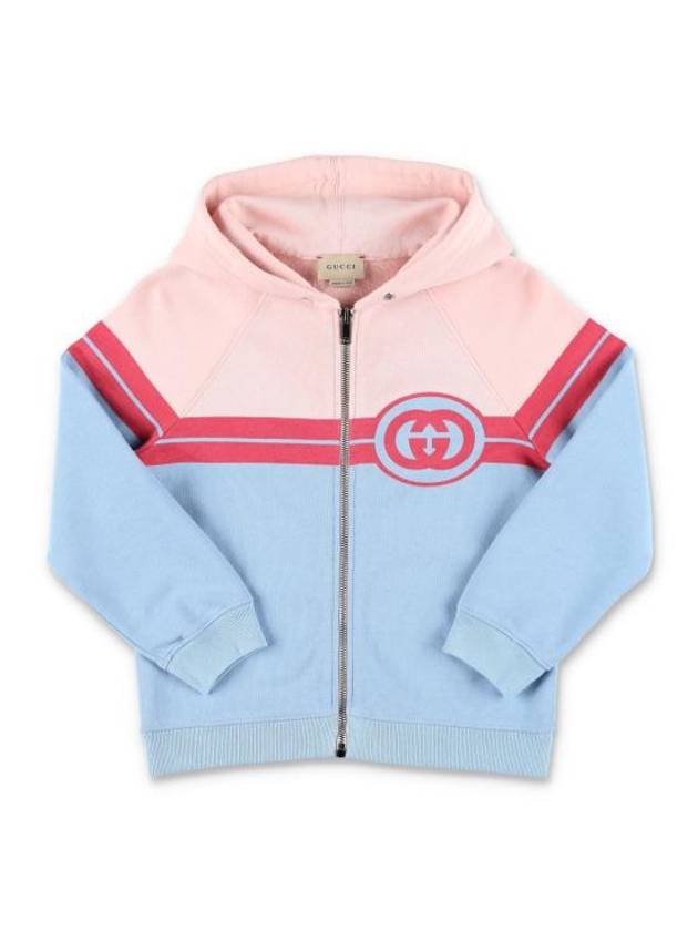 Kids Logo Zip Up Hoodie Pink Blue - GUCCI - BALAAN 1