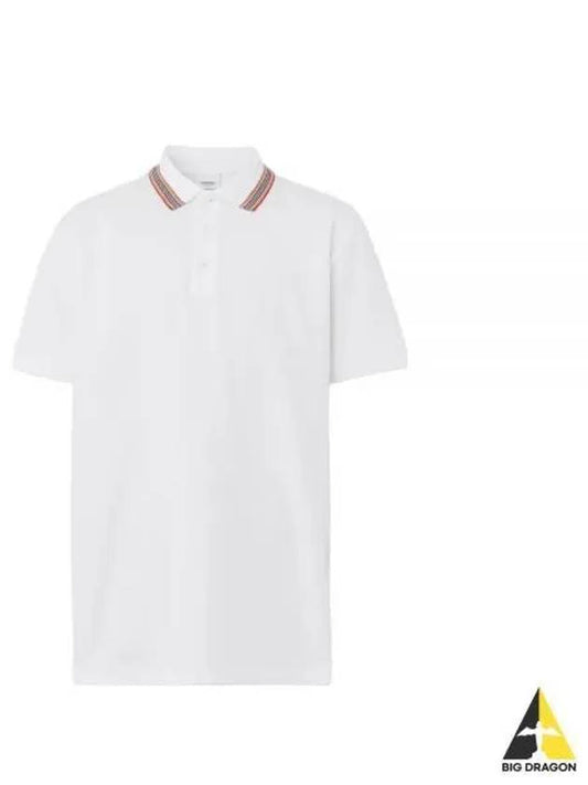 Collar Detail Polo Shirt White - BURBERRY - BALAAN 2