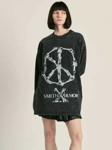 Unisex SA Skull Wheel Printing Washing Sweatshirt - SMITH ARMOR - BALAAN 1