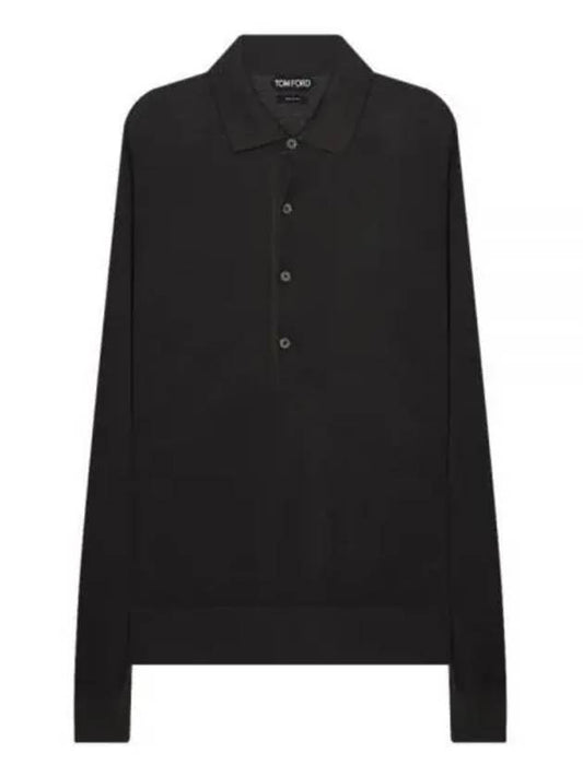 Lightweight Cotton Silk Polo Shirt Grey - TOM FORD - BALAAN 2