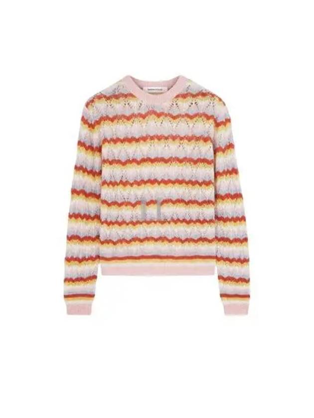 Stripe Lace Knit Top Pasture Rose - MAISON KITSUNE - BALAAN 2