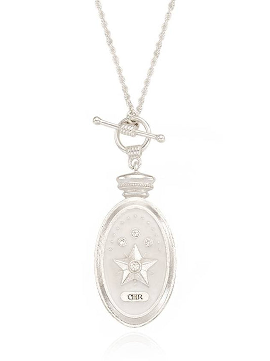 Compass Mother of Pearl Silver Necklace - CHAMBRILLER - BALAAN 1