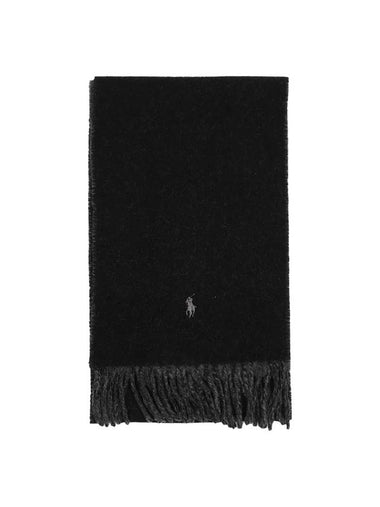 Reversible Wool Blend Muffler Black - POLO RALPH LAUREN - BALAAN 1