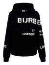 Horseferry Print Cotton Oversized Hoodie Black - BURBERRY - BALAAN 2