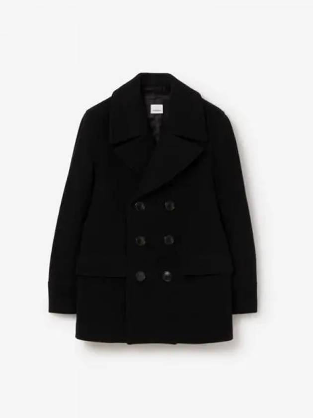 Men's Wool Double Coat Black - BURBERRY - BALAAN 2