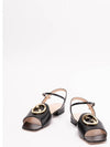 Women's Interlocking G Logo Leather Sandals Black - GUCCI - BALAAN 3