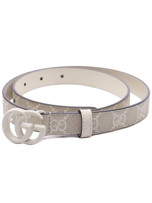 GG Marmont Thin Leather Belt Beige - GUCCI - BALAAN 4