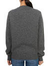 Red wappen wool round neck cardigan charcoal - COMME DES GARCONS PLAY - BALAAN 5