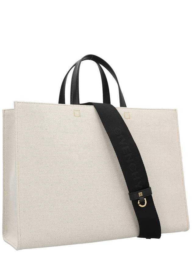 G Logo Canvas Medium Tote Bag Beige - GIVENCHY - BALAAN 3