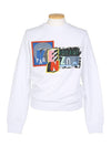 Embroidered Patch Crew Neck Sweatshirt White - KENZO - BALAAN 3