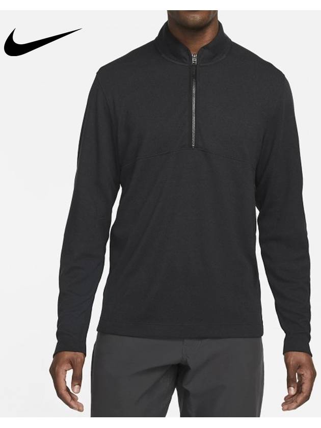 Men's Dry Fit Victory Half Zip Long Sleeve T-Shirt Black - NIKE - BALAAN 2