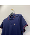 Logo Patch Short Sleeve Polo Shirt Navy - MONCLER - BALAAN 6