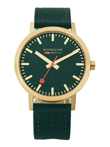 Watch A6603031460SBS Classic Forest Green Cork Recycled Leather Watch Men's Watch Women's Watch - MONDAINE - BALAAN 1