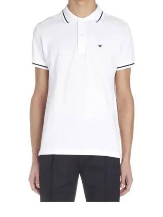 Embroidery Bee Polo Shirt White - DIOR - BALAAN 2