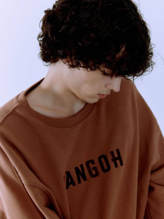 F logo embroidered crewneck sweatshirt Hazelnut - FANGOH - BALAAN 6