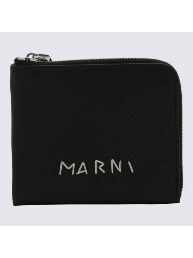 Logo Zip Card Wallet Black - MARNI - BALAAN 1