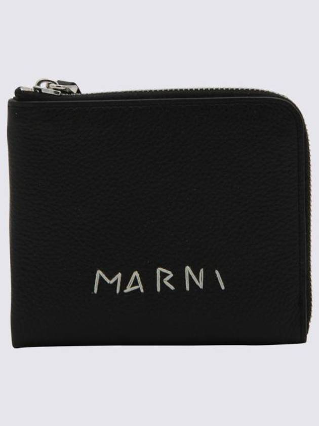 Logo Zip Card Wallet Black - MARNI - BALAAN 2