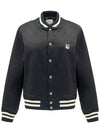 Cotton Satin Teddy Jacket Black - MAISON KITSUNE - BALAAN 3