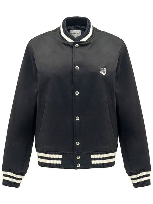 Cotton Satin Teddy Jacket Black - MAISON KITSUNE - BALAAN 2