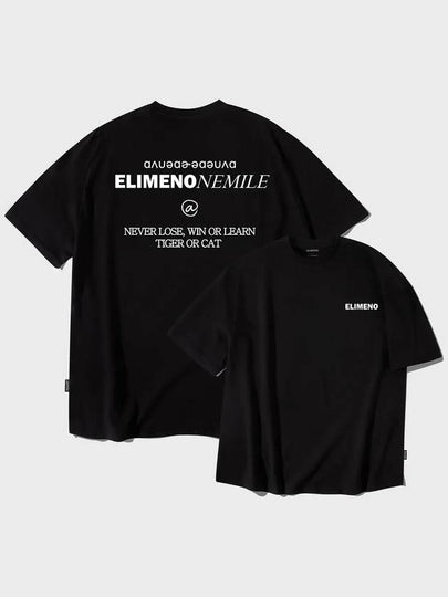 EL Noirvo Lettering Overfit Short Sleeve T-Shirt Black - ELIMENO - BALAAN 2