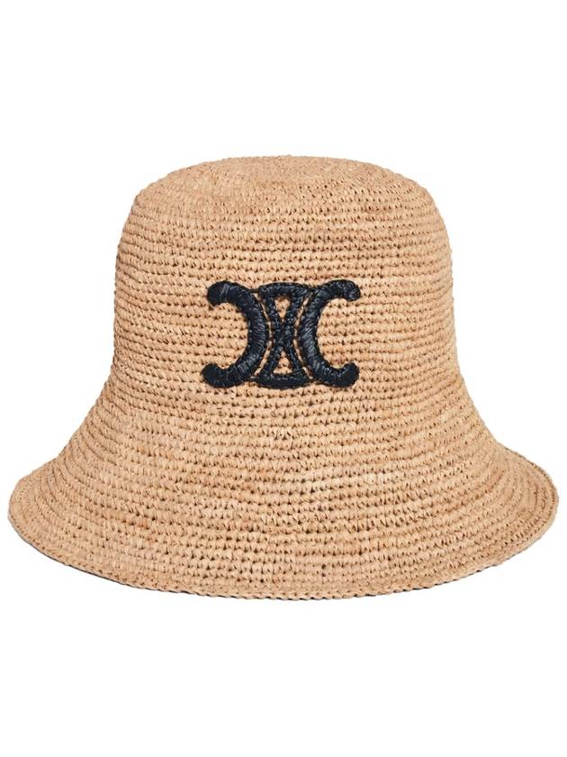 Triomphe Raffia Bucket Hat Natural Black - CELINE - BALAAN 2