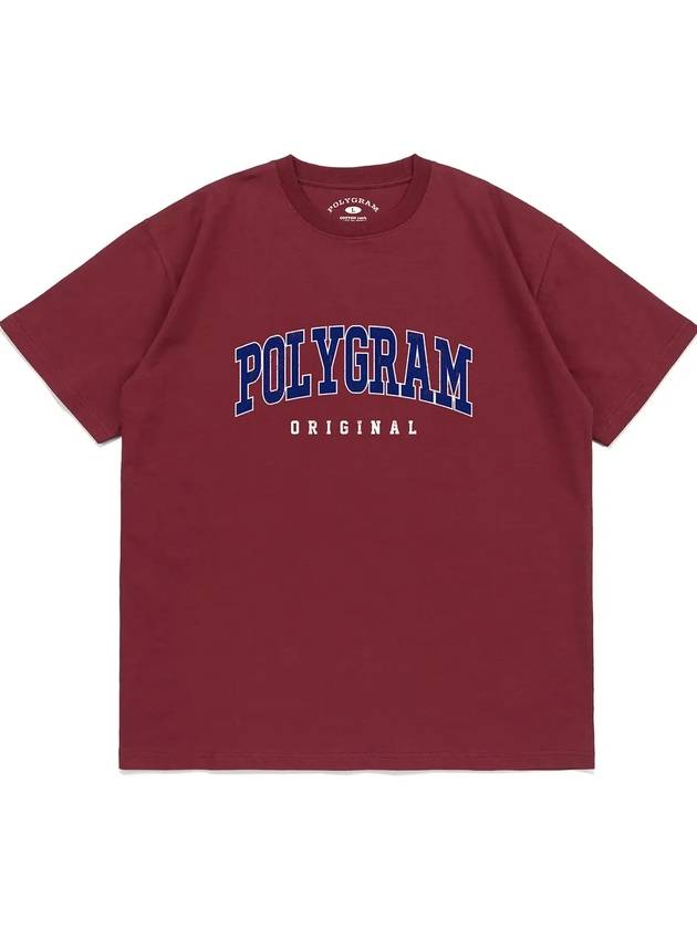 VINT ARCH LOGO T SHIRTS BURGUNDY - POLYGRAM - BALAAN 2