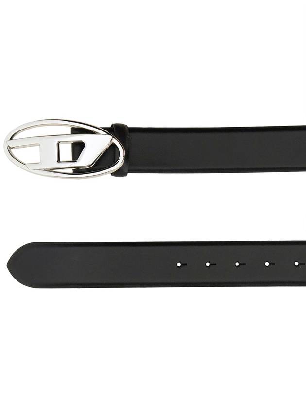 1DR Logo Buckle Leather Belt Black - DIESEL - BALAAN 3