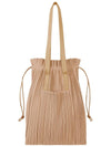 Pleated Faux Leather Tote Bag Beige - ISSEY MIYAKE - BALAAN 2