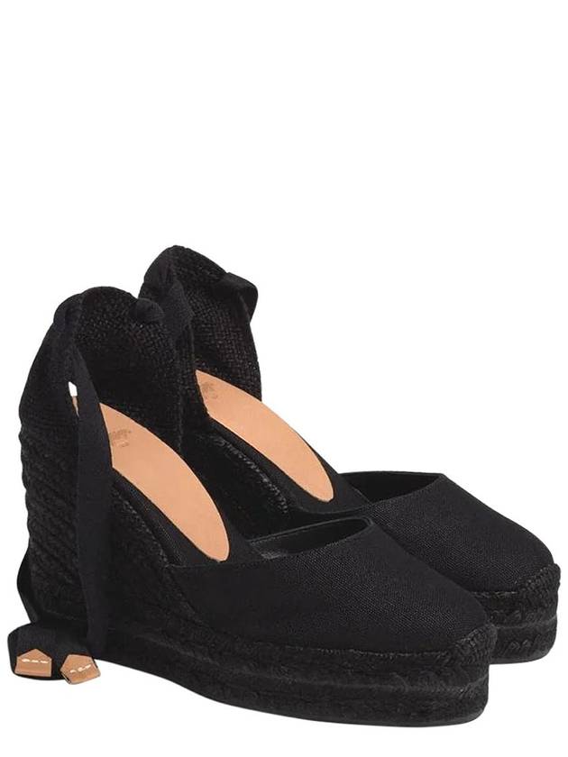 Black Carina Espadrille Sandals With Wedge Heel In Cotton Woman - CASTANER - BALAAN 2