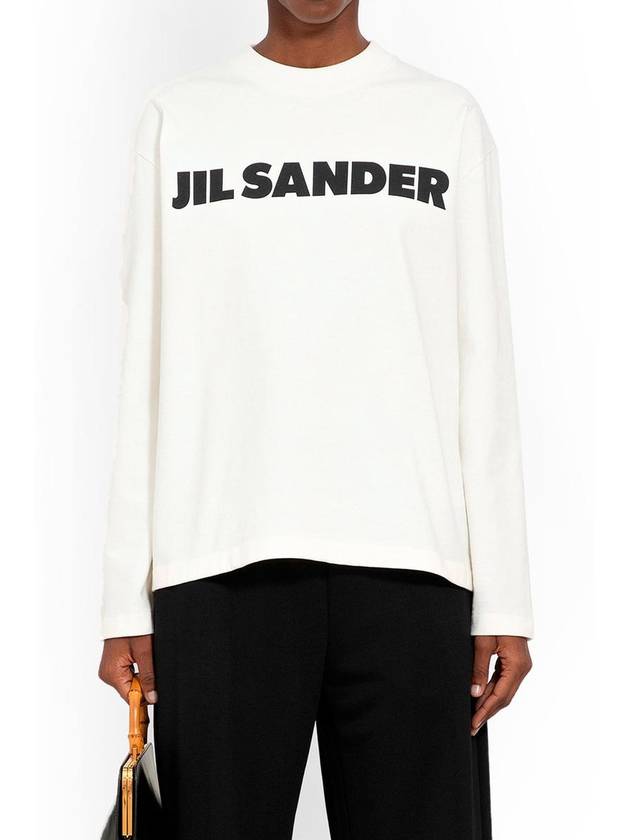 Logo Print Cotton Sweatshirt White - JIL SANDER - BALAAN 2