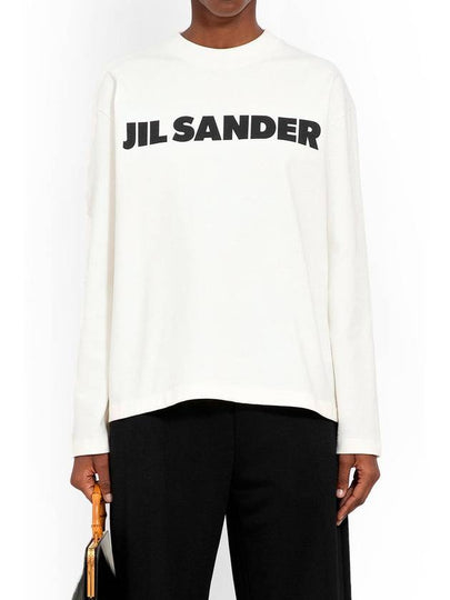 Logo Print Cotton Sweatshirt White - JIL SANDER - BALAAN 2