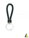 Intrecciato Leather Key Holder  Black - BOTTEGA VENETA - BALAAN 2