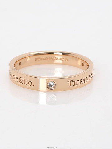 Tiffany 3POINT Diamond 18K Rose Gold Band Ring 4mm - TIFFANY & CO. - BALAAN 1