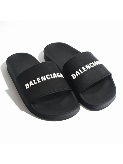 Men's Logo Full Slippers Black - BALENCIAGA - BALAAN 2