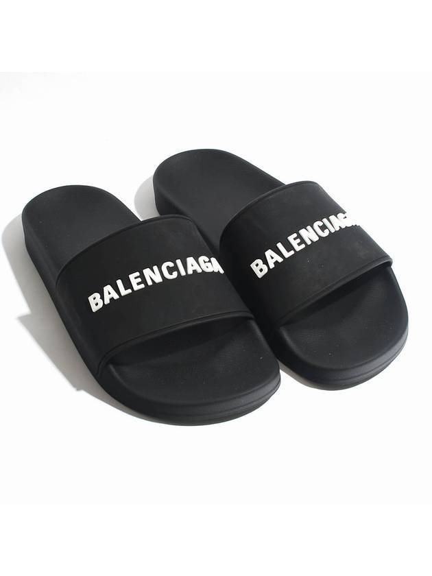 Men's Logo Full Slippers Black - BALENCIAGA - BALAAN 1